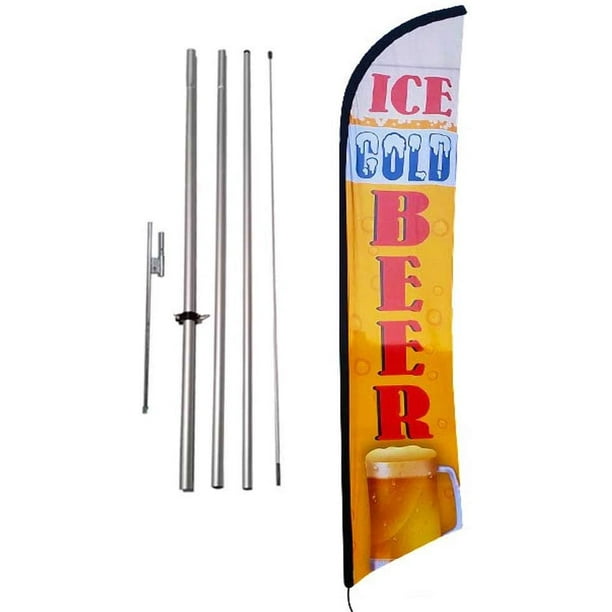 Ice Cold Beer Swooper Feather Flags Banner Sign